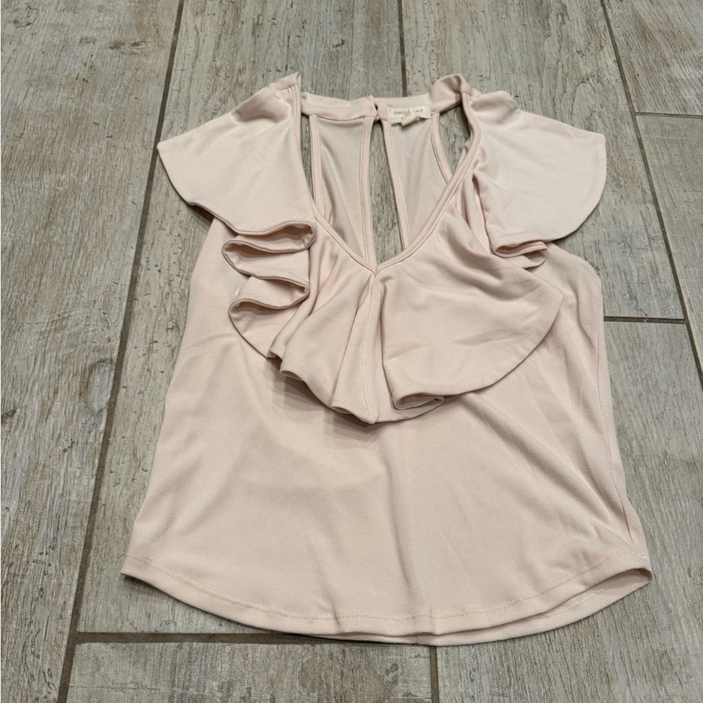 Pale Pink Stretchy Knit Blouse